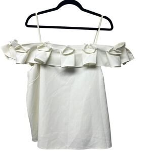 NWT River Island Plus Size 20 Off Shoulder Top Ivory Cream  Ruffle Strappy